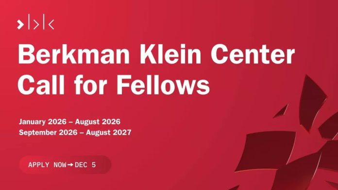 Harvard Berkman Klein Fellowship 2026 – AI Governance Research Program
