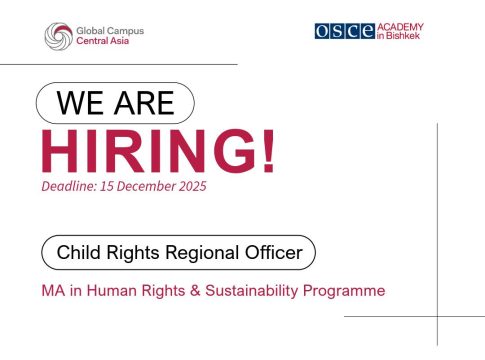 Child Rights Regional Officer 2026 OSCE Academy Job Vacancy