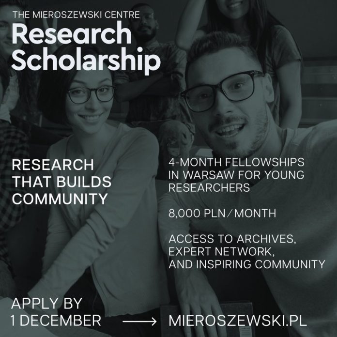 Mieroszewski Centre Research Scholarship 2026 Poland Programme