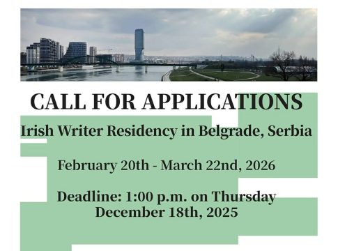 Irish Writer in Residence in Belgrade 2026 – Irish author writing in a Belgrade apartment during a fully funded literary residency