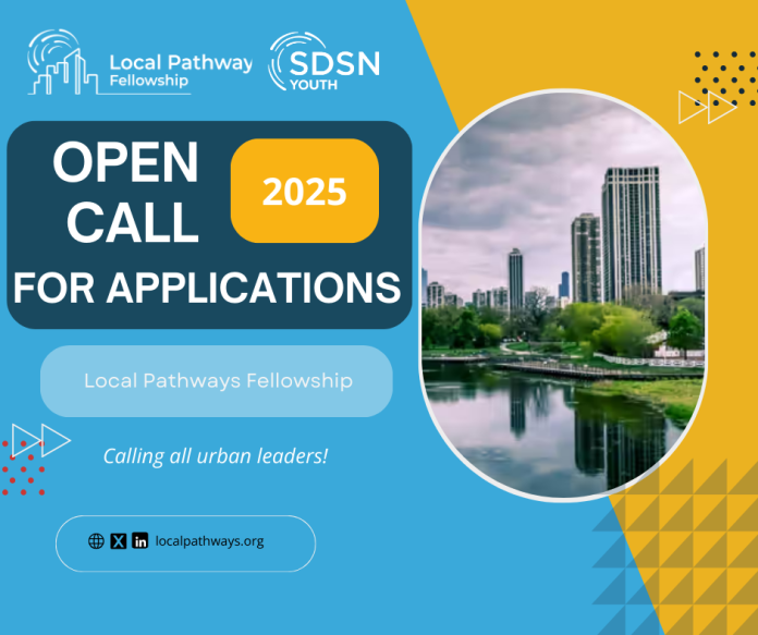 Local Pathways Fellow 2026 program visual showing SDSN Youth sustainable urban development fellowship and SDG 11 city-focused activities
