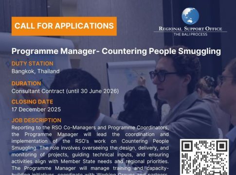 Programme Manager Countering People Smuggling 2026 consultancy at IOM Thailand