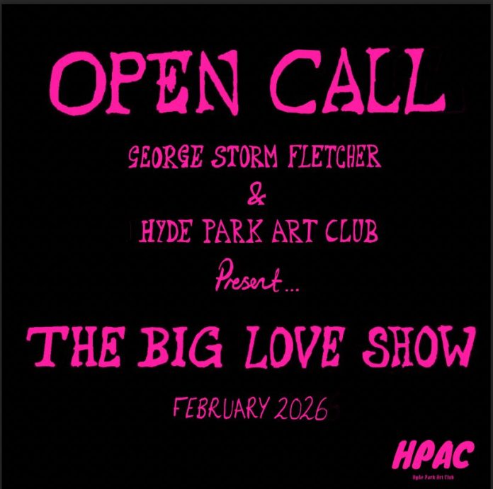 The Big Love Show Open Call 2026 love-themed art exhibition at Hyde Park Art Club