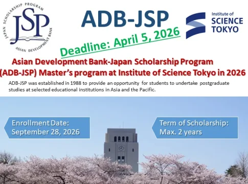 ADB-JSP Scholarship 2026 fully funded master’s program in Japan opportunity