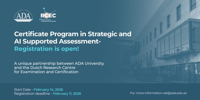 AI Supported Assessment Certificate 2026 ADA University strategic assessment program