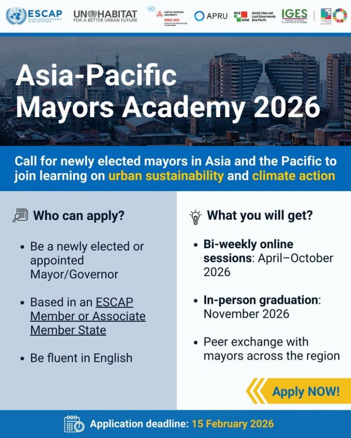 Asia Pacific Mayors Academy 2026 sustainable leadership training for newly elected mayors