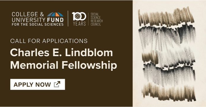 Charles E Lindblom Memorial Fellowship 2026 social sciences research funding