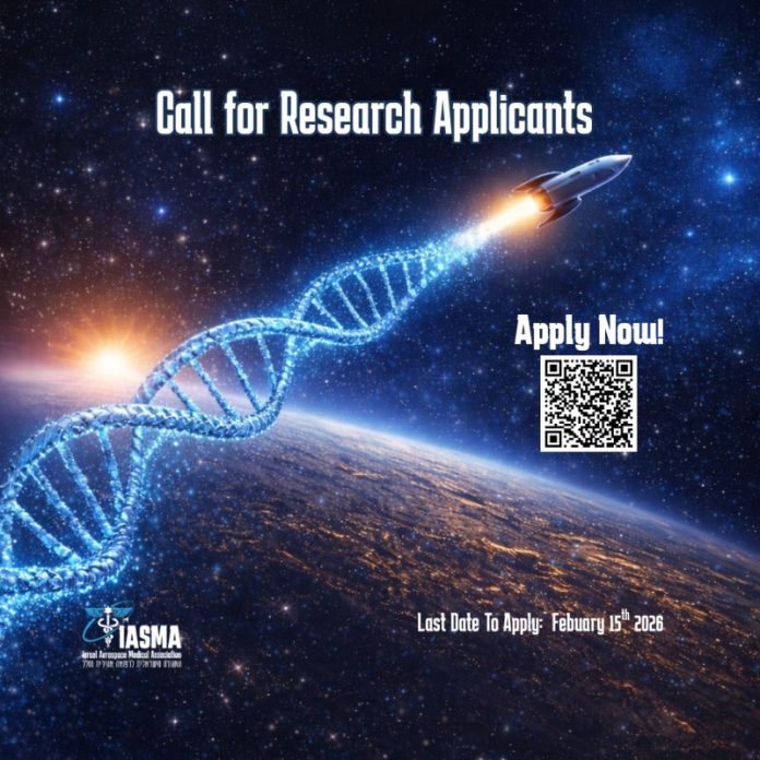 Aerospace Medicine Research 2026 students working on space health projects with Israel Aerospace Medical Association