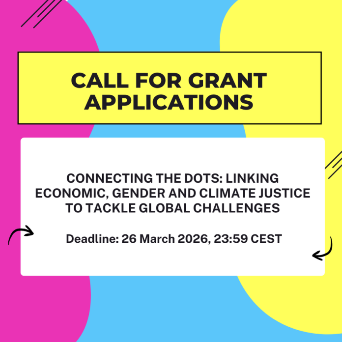 Connecting the Dots Grant 2026 climate gender economic justice campaign illustration