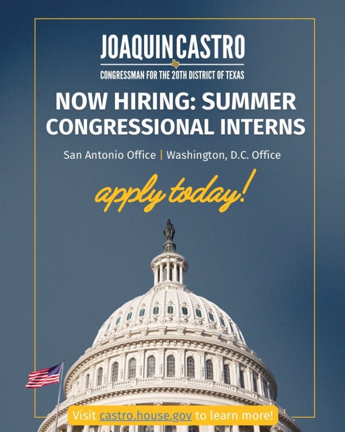 Joaquin Castro 2026 Internships in Washington DC office
