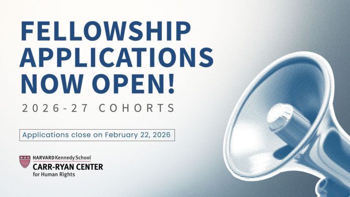 Technology and Human Rights Fellowship 2026 at Carr-Ryan Center for Human Rights