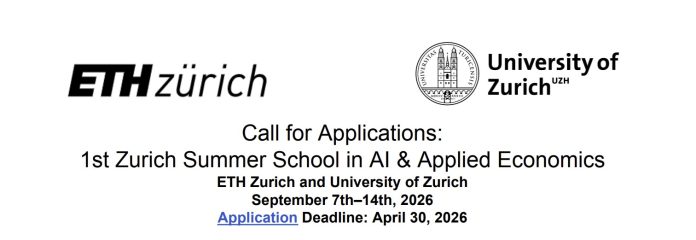 AI Economics Summer School 2026 at ETH Zurich for PhD students