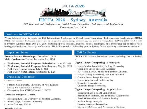 DICTA 2026 Conference Sydney digital image computing event