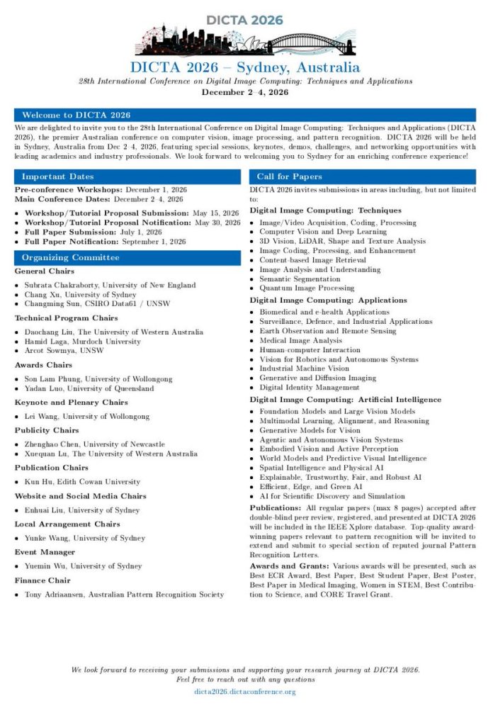 DICTA 2026 Conference Sydney digital image computing event