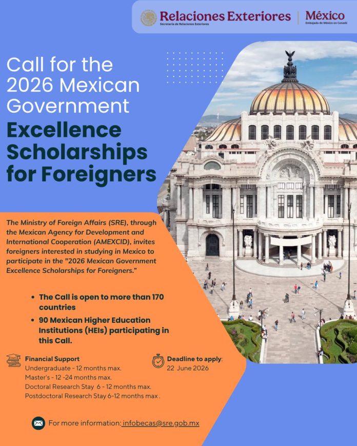 Mexican Government Excellence Scholarships 2026 for international students in Mexico