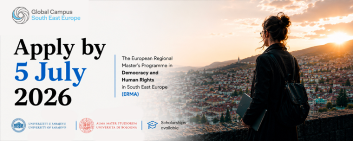 Image ALT Text suggestion: ERMA Master 2026 democracy and human rights programme in Sarajevo and Italy